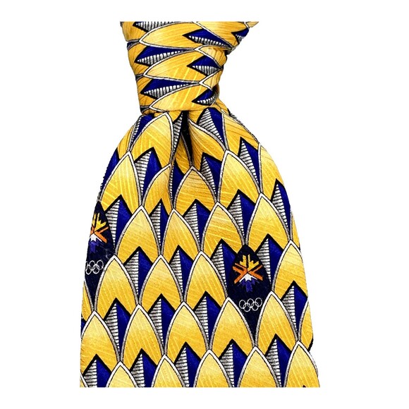 VTG Robert Talbott Men Silk Necktie Salt Lake 2002 Olympic Torch Corpcore Formal - Picture 1 of 8